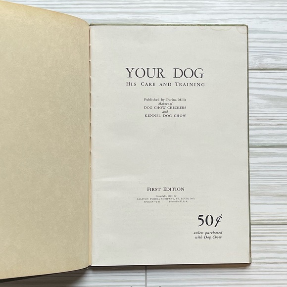 1937 Rare Vintage Hardcover Dog Training Book Purina Mills Dog Chow - Picture 3 of 4